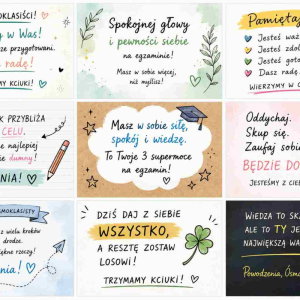 Trzymamy kciuki za wszystkich Ósmoklasistów! Niech dobre słowa dodają odwagi, spokoju i pewności siebie podczas egzaminów.