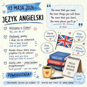 „Dobre słowa mają moc” – przed egzaminem ósmoklasisty wspieramy naszych uczniów życzliwością, motywacją i wiarą w ich możliwości.