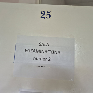 Nr sali egzaminacyjnej.